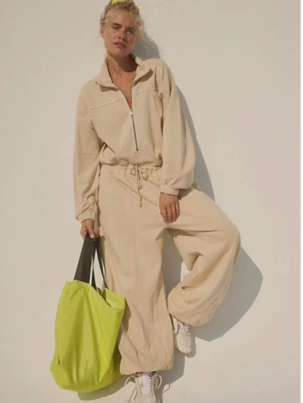 Free People Movement Brightside Onsie Sweatshirt Material Jumpsuit Size Medium - Picture 1 of 5